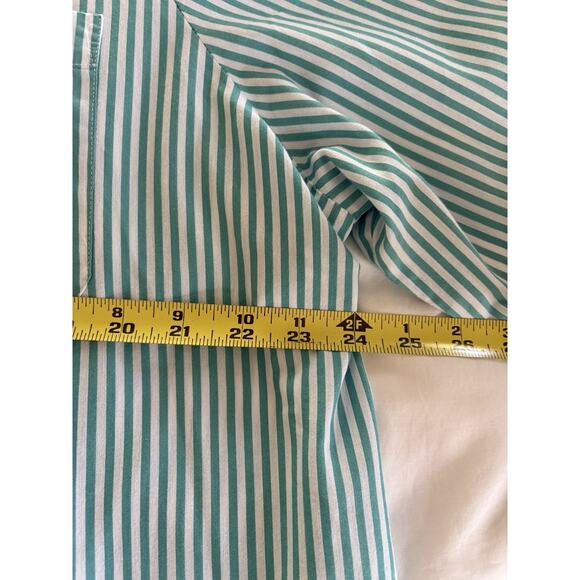 Blair Women Blue Blouse Top Sz XL Cotton Buttons Pullover Long Roll Up Sleeve - Picture 7 of 12